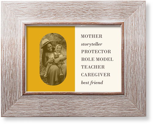 Traits of the Best Art Print, Rustic, Signature Card Stock, 5x7, Yellow, mustard