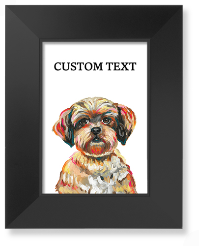 Shih Tzu Custom Text Art Print, Black, Signature Card Stock, 5x7, Multicolor