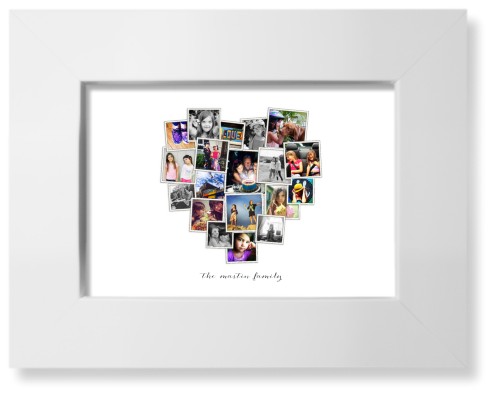 Tilted Heart Collage Art Print, White, Signature Card Stock, 5x7, White