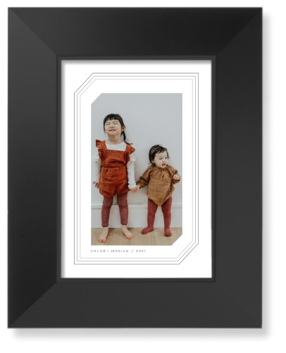 Triple Lines Border Art Print, Black, Signature Card Stock, 5x7silver