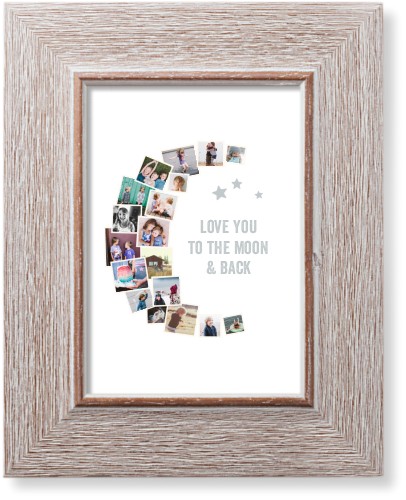 To The Moon Collage Art Print, Rustic, Signature Card Stock, 5x7white
