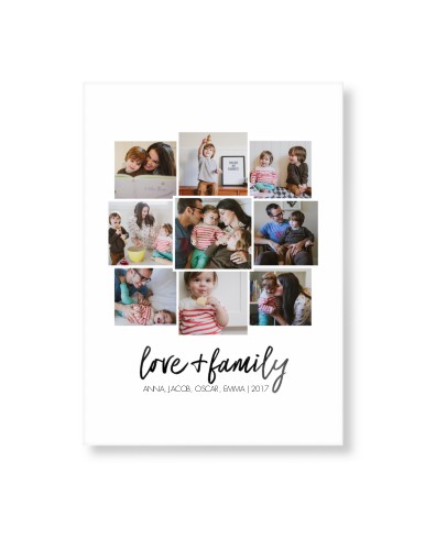 Love and Family Collage Art Print, -No Frame-White-Signature Card Stock-5x7