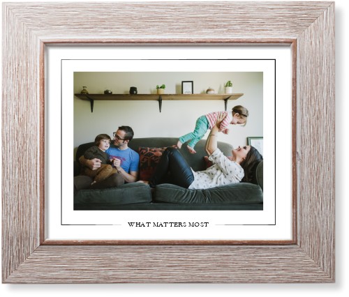 Simple Outline Border Landscape Art Print, Rustic, Signature Card Stock, 8x10, White, white