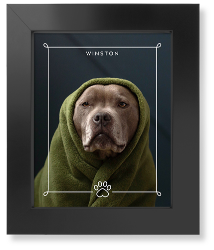 Paw Frame Art Print, Black, Signature Card Stock, 8x10, White