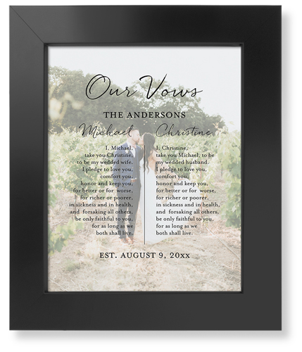 Ingrained Love Vows Art Print, Black, Signature Card Stock, 8x10, White