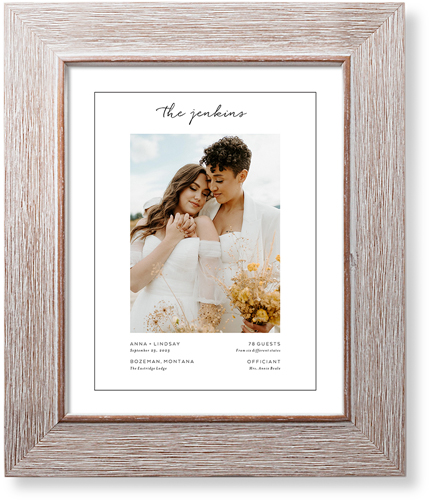 Wedding Moments Art Print, Rustic, Signature Card Stock, 8x10, White