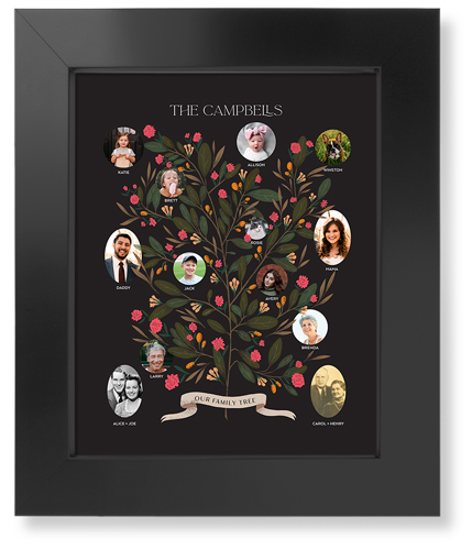 Blooming Family Tree Art Print, Black, Signature Card Stock, 8x10, Black