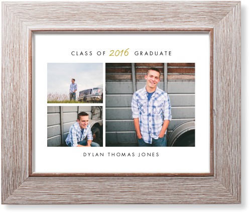 Contemporary Grad Art Print, Rustic, Signature Card Stock, 8x10, White, white