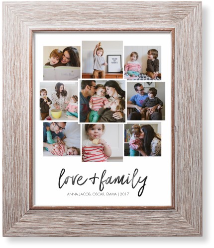 Love and Family Collage Art Print, Rustic, Signature Card Stock, 8x10, White