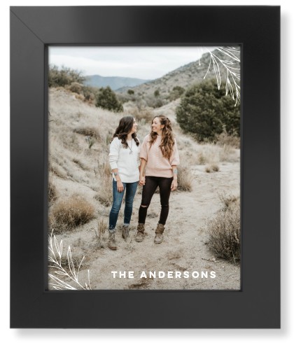 Corners of Foliage Art Print, -Black-White-Signature Card Stock-8x10