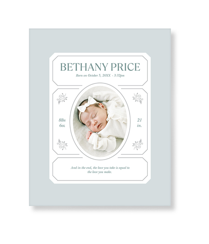 Vintage Stationery Frame Art Print, No Frame, Signature Card Stock, 8x10cedar