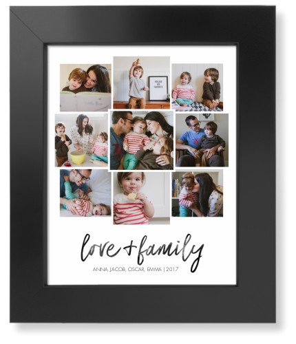 Love and Family Collage Art Print, -Black-White-Signature Card Stock-8x10
