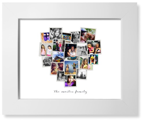 8x8 size frame Wall  Heart Shutterfly Collage   Decor  Art Tilted Print