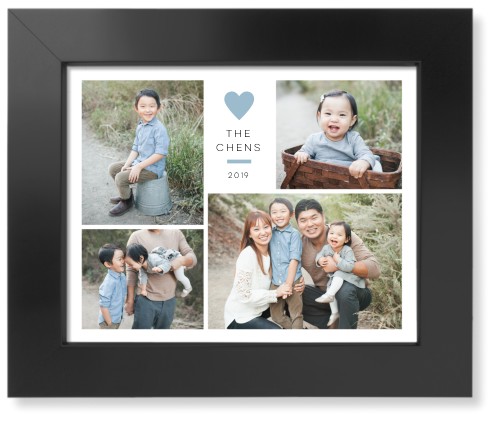 Contemporary Heart Collage Art Print, -Black-Blue-Signature Card Stock-8x10