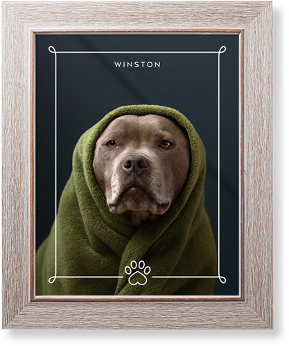 Paw Frame Art Print, Rustic, Signature Card Stock, 11x14, White