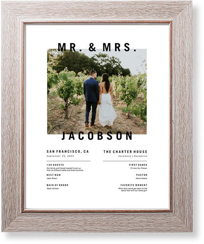 Modern and Minimal Moments Art Print, Rustic, Signature Card Stock, 11x14, White, white