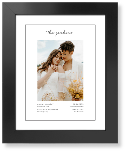 Wedding Moments Art Print, Black, Signature Card Stock, 11x14, White, white