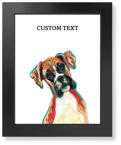 Boxer Custom Text Art Print, Black, Signature Card Stock, 11x14, Multicolor