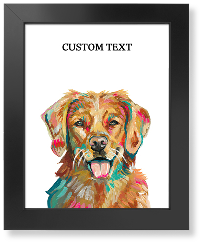 Golden Retriever Custom Text Art Print, Black, Signature Card Stock, 11x14, Multicolor