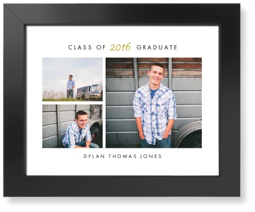 Contemporary Grad Art Print, Black, Signature Card Stock, 11x14, White, white