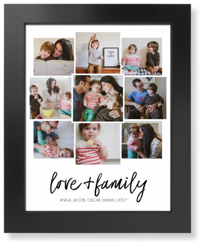 Love and Family Collage Art Print, Black, Signature Card Stock, 11x14, White