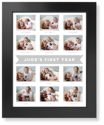 A Year in Summary Art Print, Black, Signature Card Stock, 11x14, White