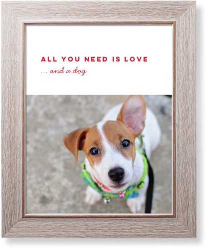 Love And A Dog Gallery of One Art Print, Rustic, Signature Card Stock, 11x14, Multicolor