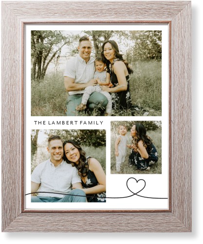 Line Art Heart Art Print, -Rustic-White-Signature Card Stock-11x14