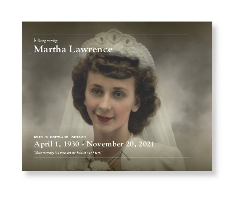 In Memoriam Landscape Art Print, -No Frame-White-Signature Card Stock-11x14
