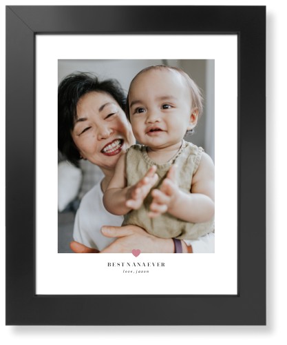 My Heart Art Print, Black, Signature Card Stock, 11x14faded rose