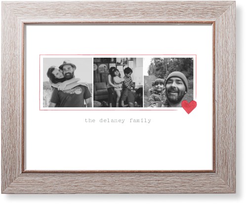 Simple Heart Border Art Print, -Rustic-White-Signature Card Stock-11x14