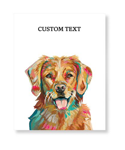 Golden Retriever Custom Text Art Print