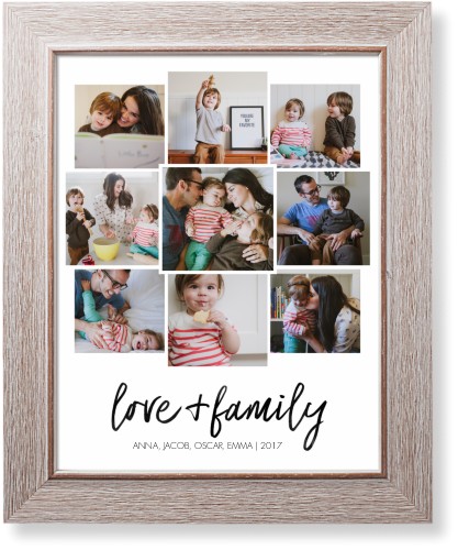Love and Family Collage Art Print, Rustic, Signature Card Stock, 11x14white