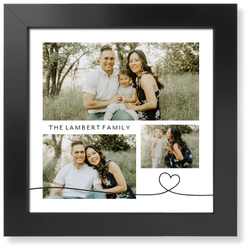Line Art Heart Art Print, -Black-White-Signature Card Stock-12x12