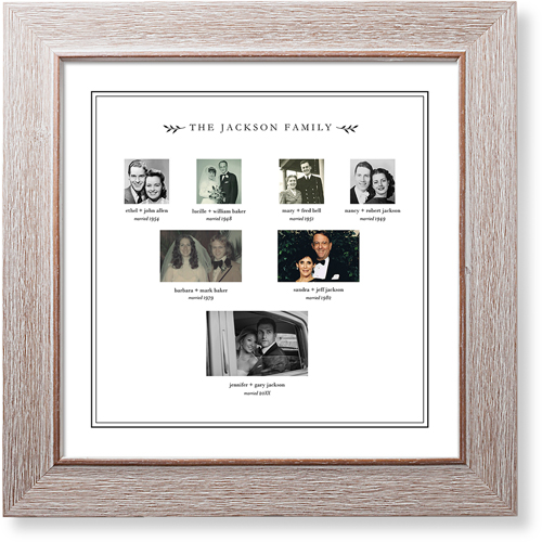 Family Ancestry Art Print, -Rustic-White-Signature Card Stock-12x12