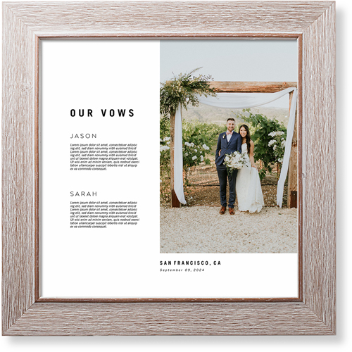 Modern and Minimal Vows Art Print, Rustic, Signature Card Stock, 12x12multi