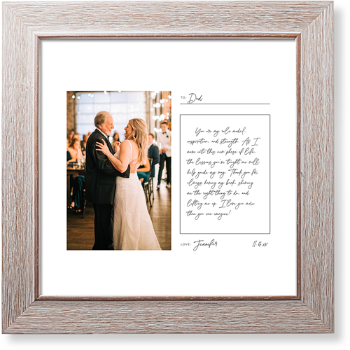 Handwritten Letter Art Print, Rustic, Signature Card Stock, 12x12white