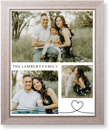 Line Art Heart Art Print, Rustic, Signature Card Stock, 16x20, White