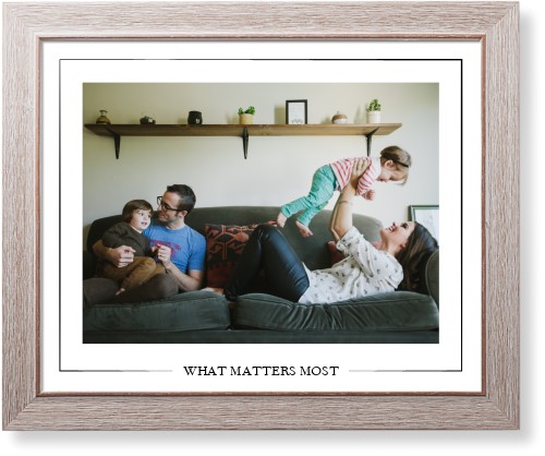 Simple Outline Border Landscape Art Print, Rustic, Signature Card Stock, 16x20, White, white