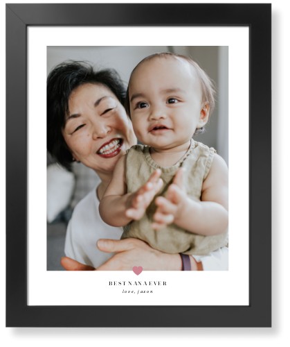 My Heart Art Print, Black, Signature Card Stock, 16x20, Pink, faded rose