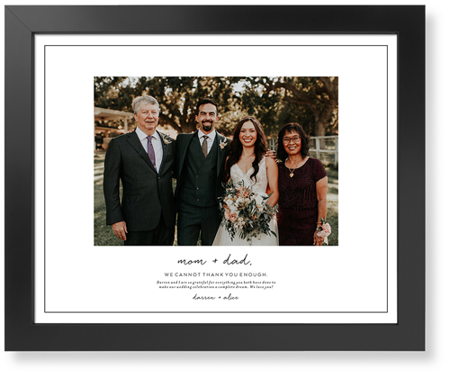 Wedding Gratitude Art Print, Black, Signature Card Stock, 16x20, White