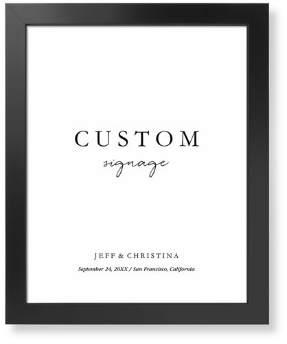 Custom Wedding Signage Art Print, Black, Signature Card Stock, 16x20, Multicolor