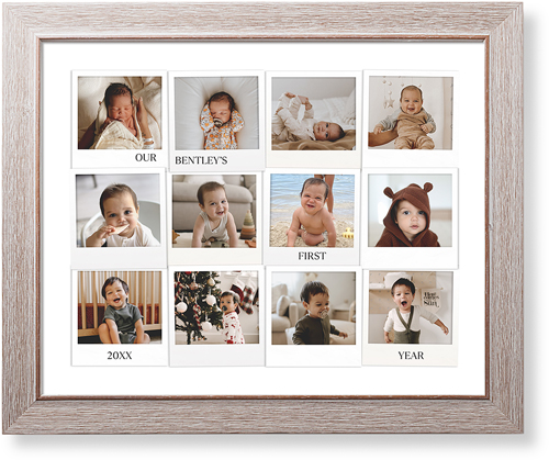 First Year Frames Art Print, Rustic, Signature Card Stock, 16x20, White