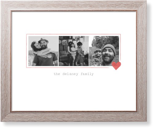 Simple Heart Border Art Print, Rustic, Signature Card Stock, 16x20, White, white