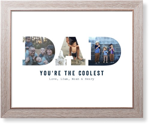 Dad Art Print, Rustic, Signature Card Stock, 16x20, White