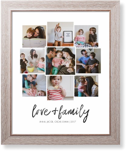 Love and Family Collage Art Print, Rustic, Signature Card Stock, 16x20, White, white