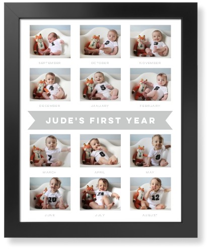 A Year in Summary Art Print, Black, Signature Card Stock, 16x20, White