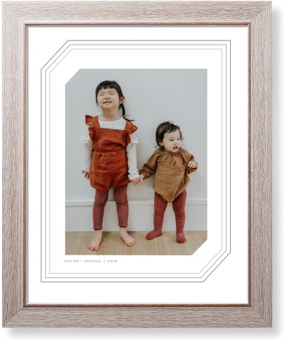 Triple Lines Border Art Print, -Rustic-Grey-Signature Card Stock-16x20