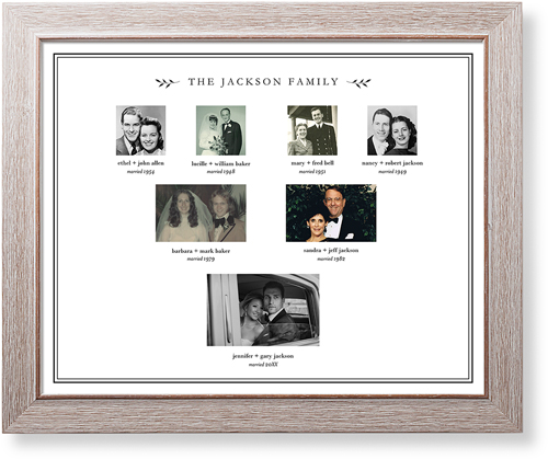 Family Ancestry Art Print, Rustic, Signature Card Stock, 16x20white