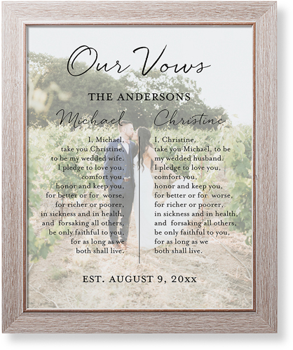 Ingrained Love Vows Art Print, -Rustic-White-Signature Card Stock-16x20